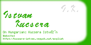 istvan kucsera business card